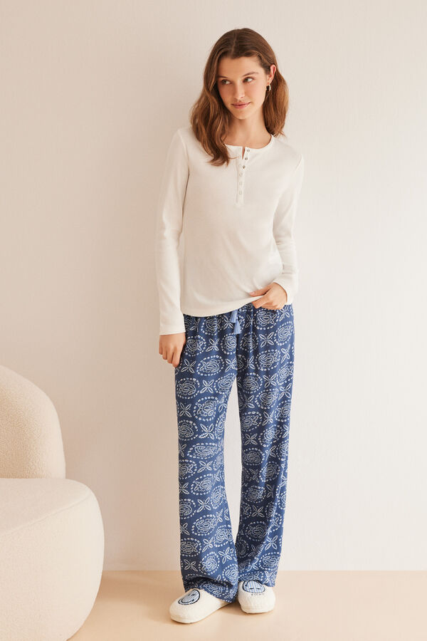 Women'secret T-shirt padeira branca 100% algod&atilde;o bege