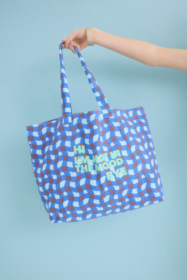 HI&BYE Bolsa tote estampado azul azul
