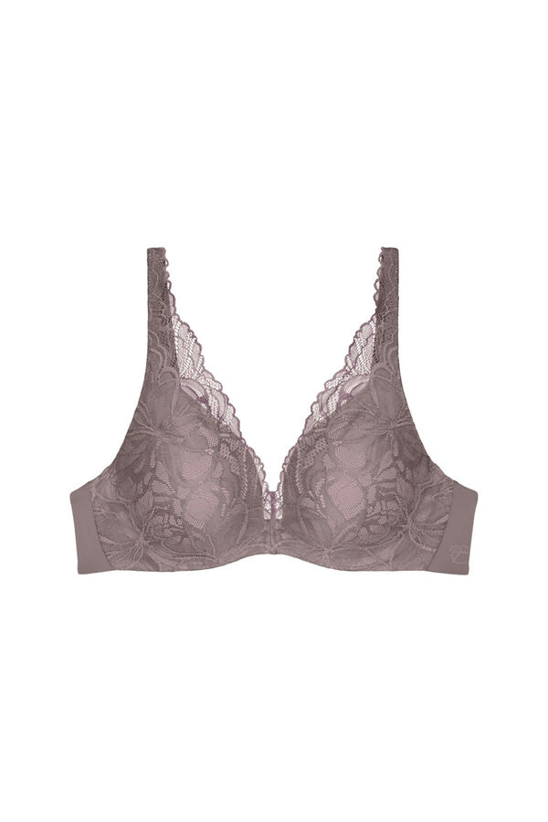 Triumph Soutien Illusion Lace WP com decote profundo cinzento