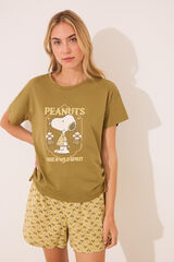 Women'secret Pijama corto Snoopy caqui  kaki