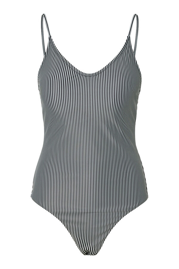 Pieces Fato de banho às riscas preto