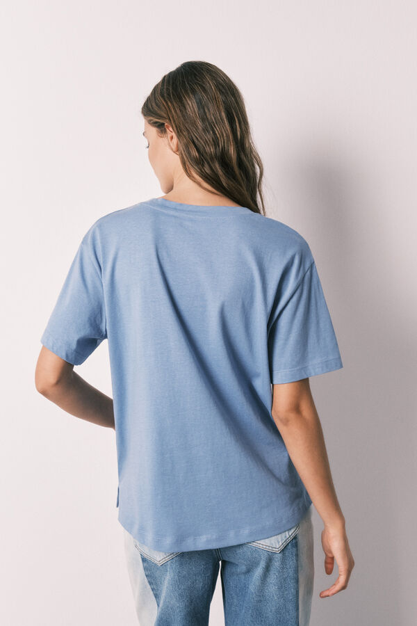 Women'secret T-shirt de manga curta 100% algod&atilde;o azul azul