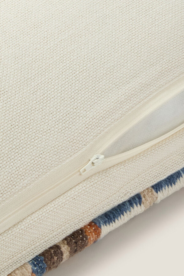 Textura Capa coxim fio tingido azul