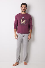 Women'secret Pijama largo hombre 100% algod&oacute;n Scooby Doo morado/lila