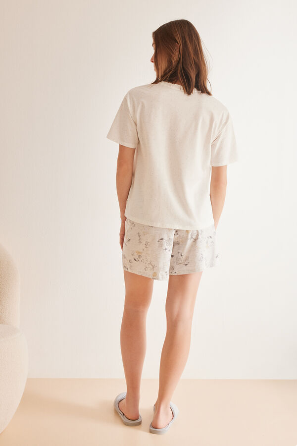 Women'secret Pijama curto 100% algod&atilde;o caballito bege