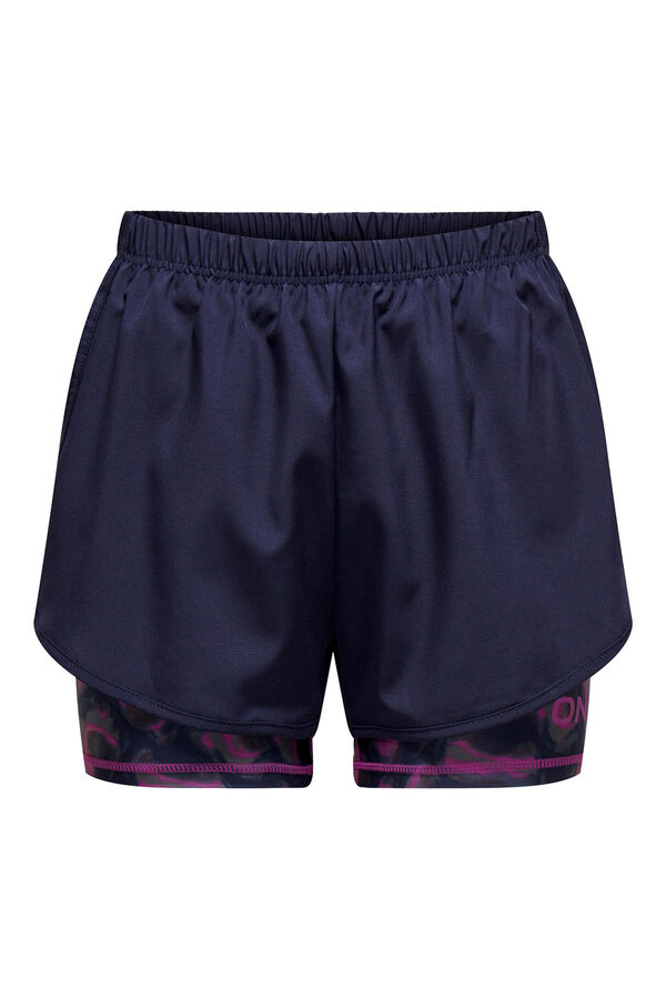 Only Play Short malla deportiva estampada azul