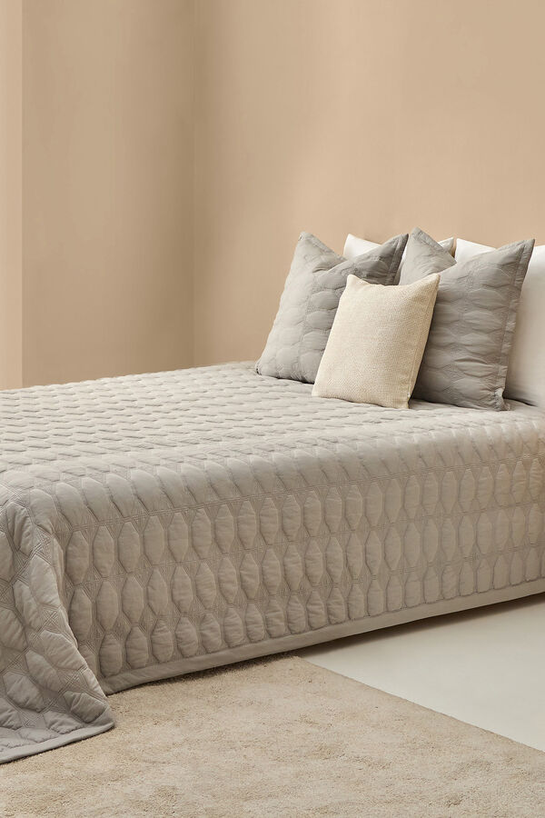 Textura Colcha acolchado geom&eacute;trico gris