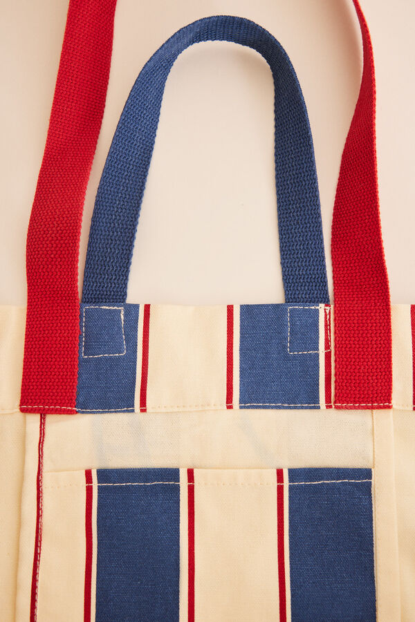 Women'secret Mala canvas estampados riscas Snoopy azul