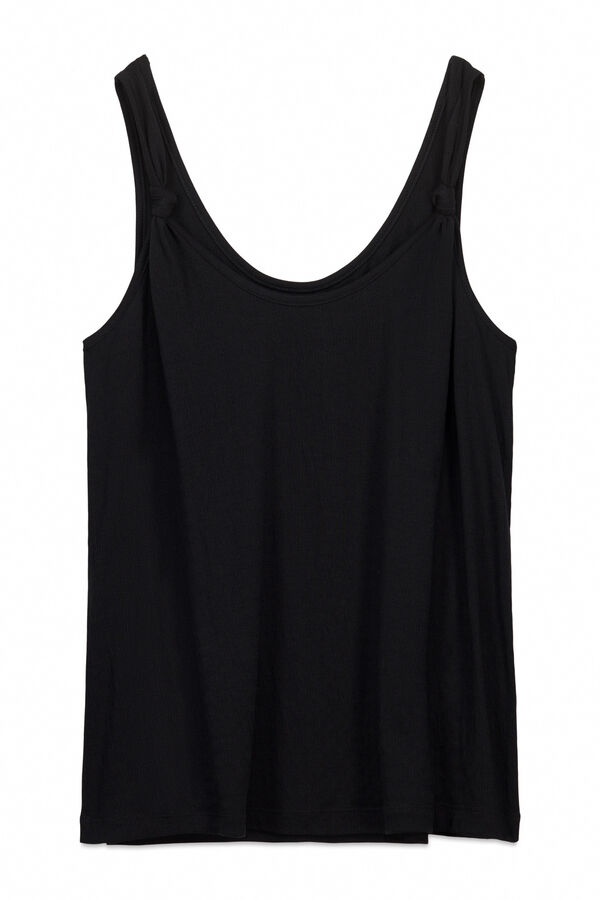 Women'secret T-shirt alças de viscose preto