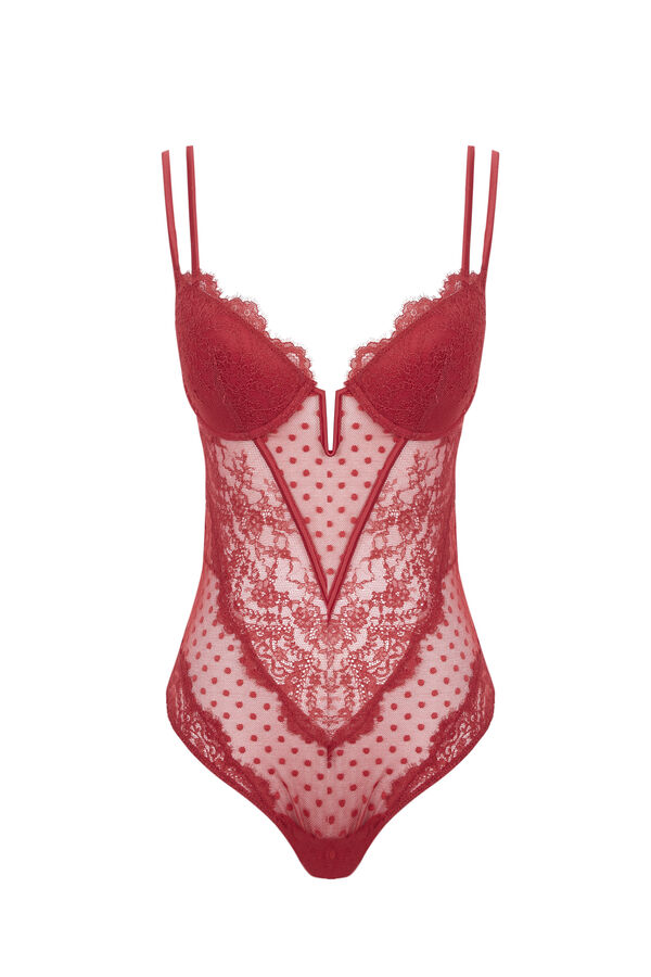 Women'secret Body encaje plumeti rojo rojo