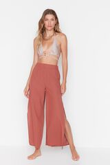 Trendyol Pantalones cintura alta aberturas naranja