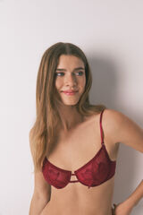 Women'secret Soutien balconette PRETTY tule vermelho brilho vermelho