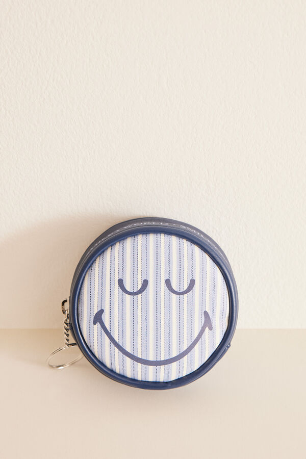 Women'secret Monedero redondo SmileyWorld &reg; rayas azul