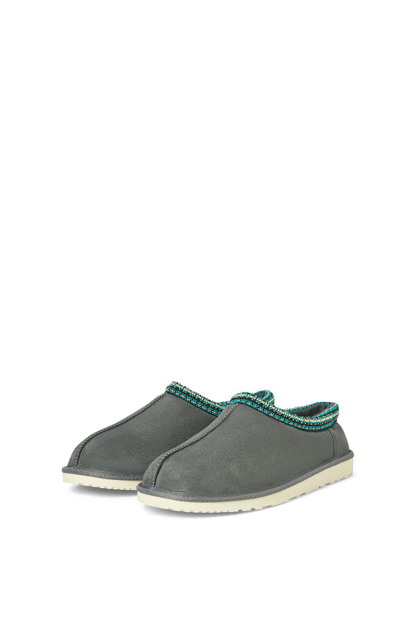 Jack & Jones Zapatillas de estar por casa borreguito gris