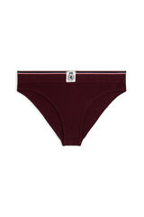 Tommy Jeans Braguita de canal&eacute; con banda el&aacute;stica y logo burdeos