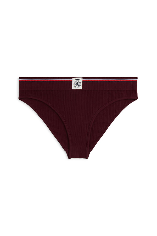Tommy Jeans Braguita de canal&eacute; con banda el&aacute;stica y logo burdeos