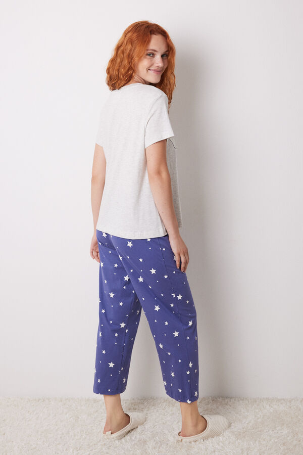Women'secret Pijama Mickey Capri 100% Algod&atilde;o cinzento