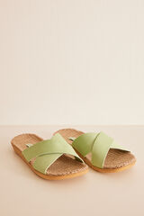 Women'secret Zapatillas tiras cruzadas verde verde