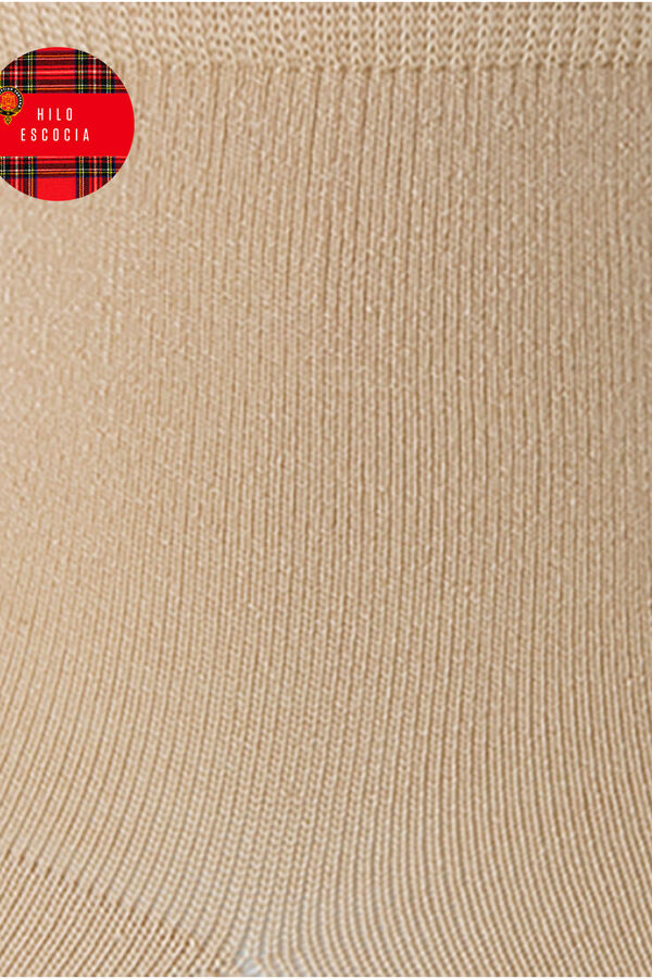Punto Blanco Calcetines de Hilo de Escocia lisos beige
