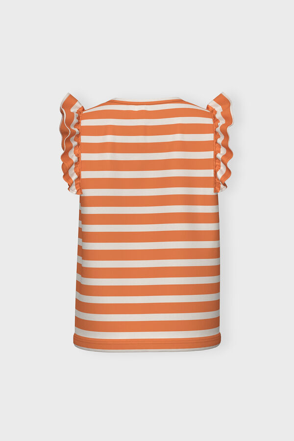 Name it Camiseta ni&ntilde;a sin mangas de rayas naranja