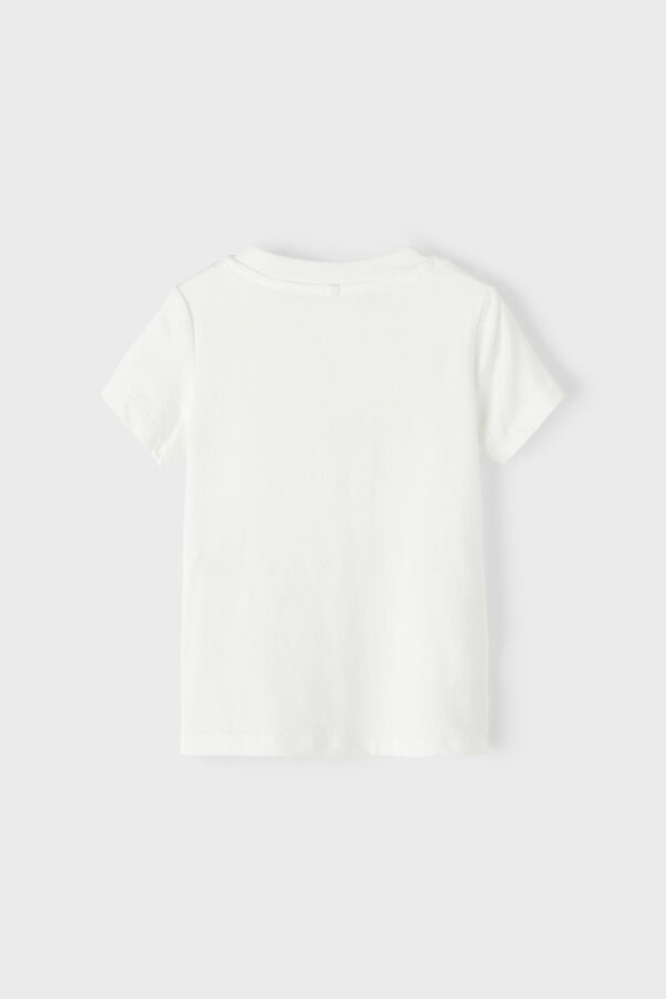 Womensecret Camiseta de niña de manga corta con detalles bordados blanco
