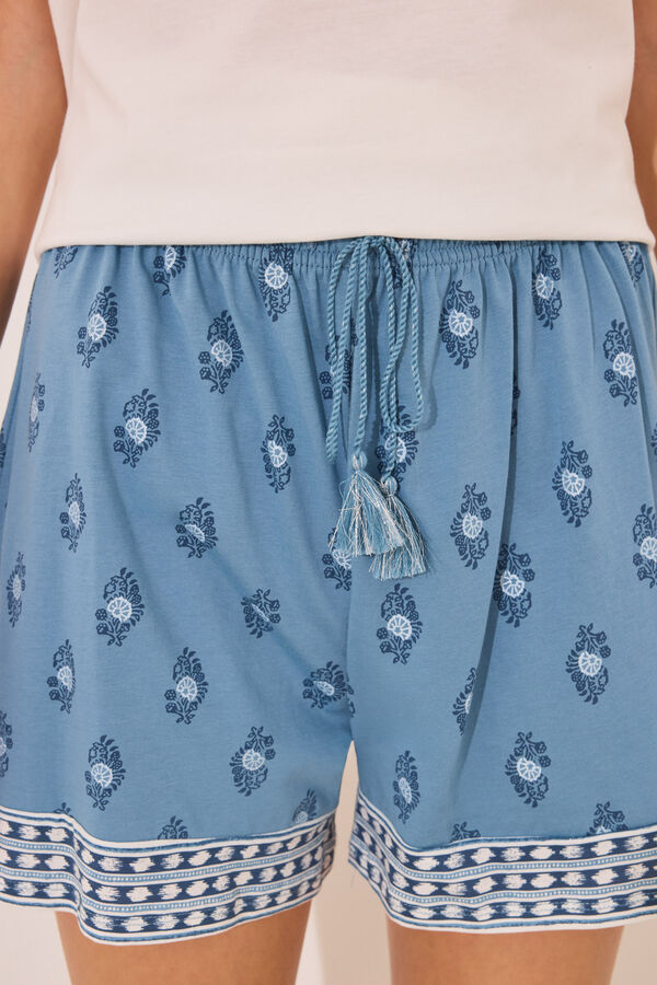 Women'secret Pijama curto 100% algodão paisley  bege