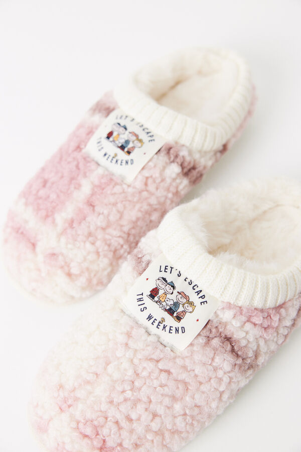 Women'secret Chinelos de quarto casa borrego Snoopy branco