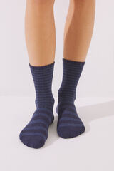 Women'secret Calcetines algod&oacute;n rayas azul marino azul