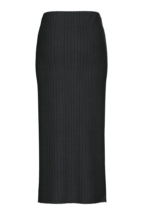 Pieces Saia midi el&aacute;stica preto