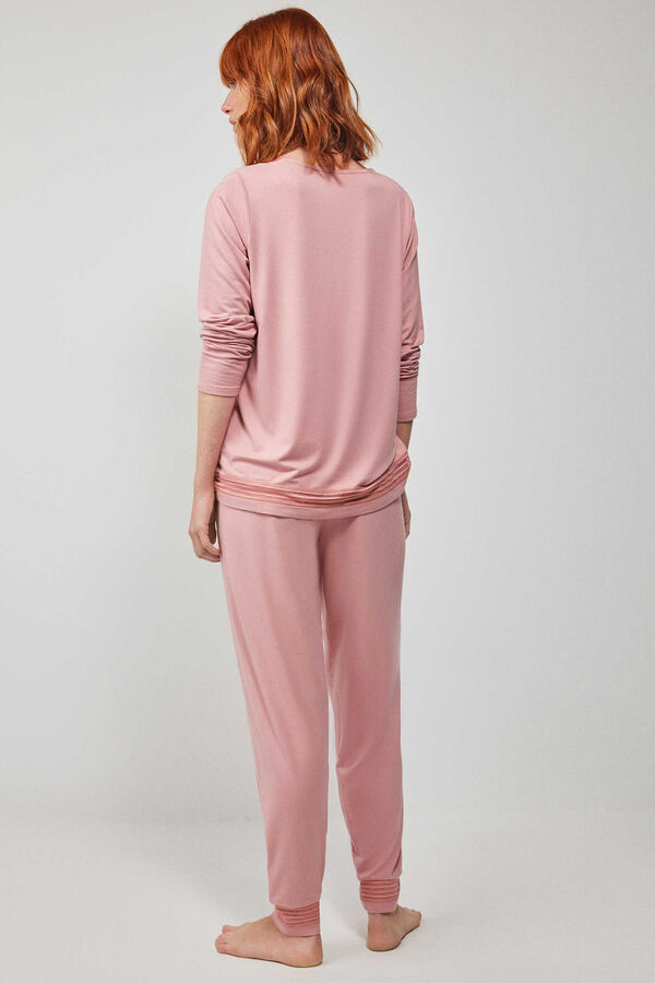 Gisela Pijama tejido punto de viscosa rosa