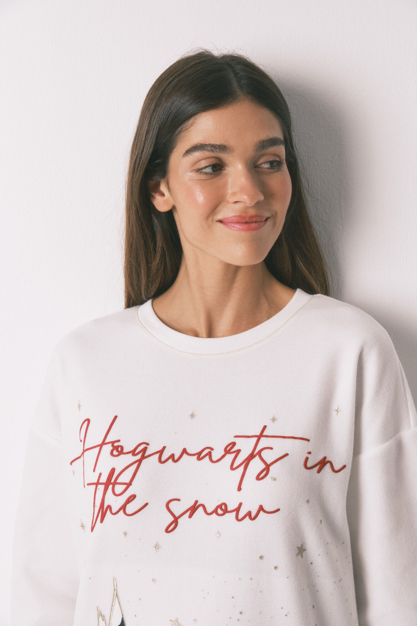 Women'secret Pijama largo polar estampado "Hogwarts" 