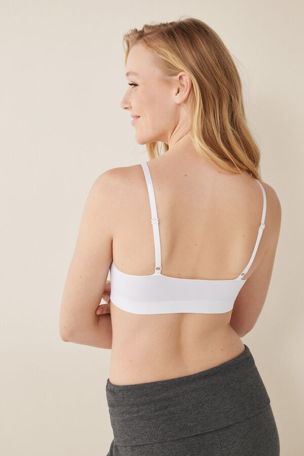 Women'secret Top liso sin costuras "my first bra" blanco