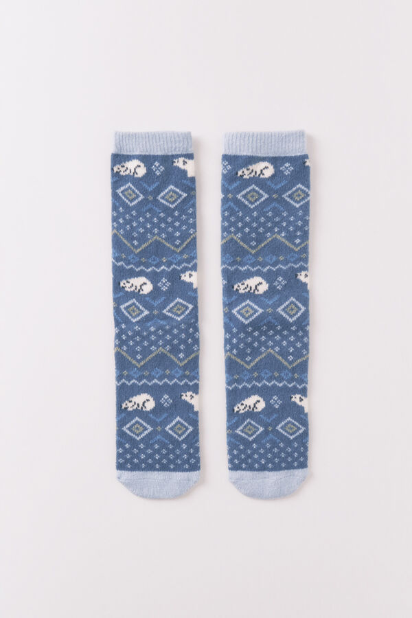 Women'secret Calcetines largos print osos polares azul