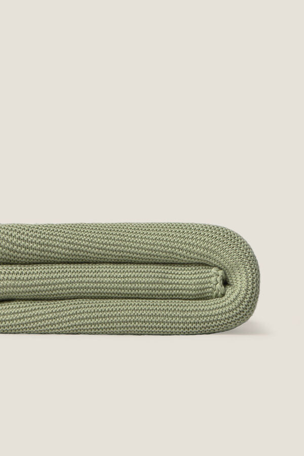 Textura Xadrez de tric&ocirc; de algod&atilde;o org&acirc;nico verde