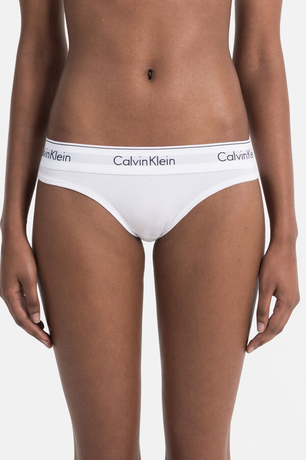 Calvin Klein Tanga c&oacute;s el&aacute;stico Modern Cotton branco