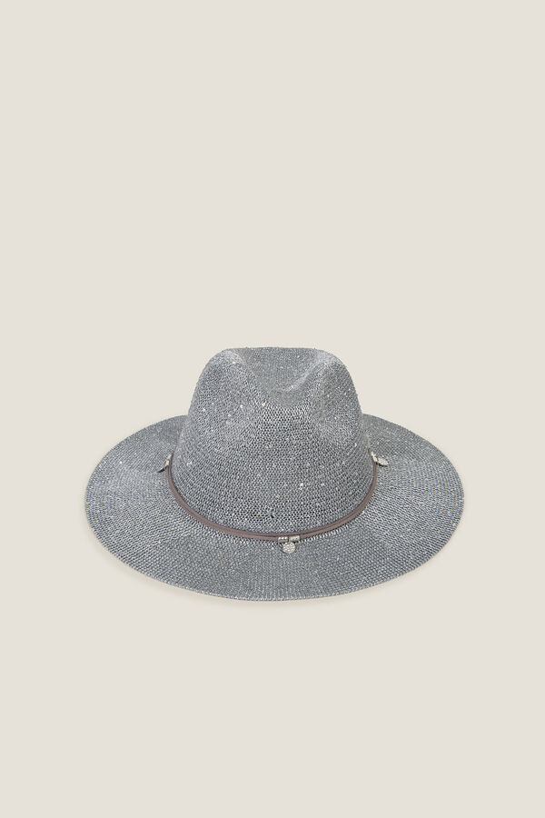 Textura Túnica de rayon com bordado cinzento