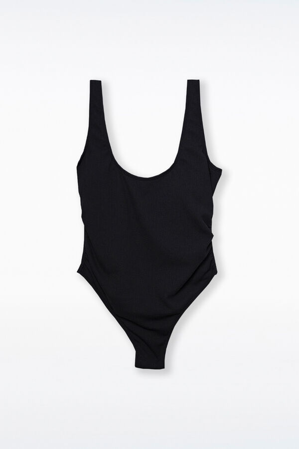 Ohma! Maiô de pré-mamã texturizado preto