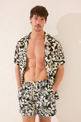 Women'secret Ba&ntilde;ador hombre print tropical Snoopy negro