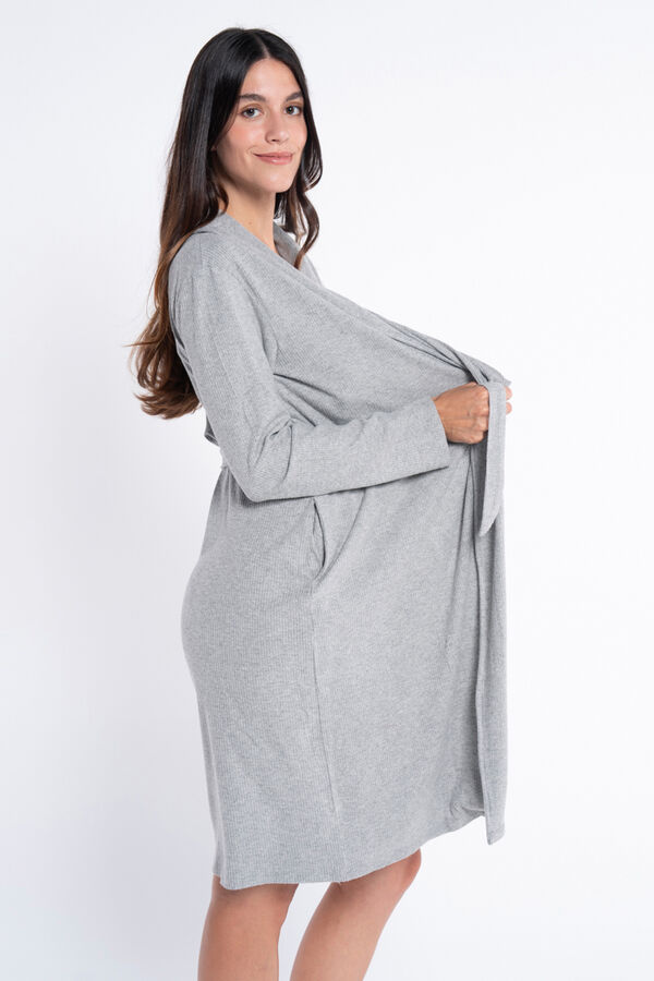 Ohma! Vestido de pr&eacute;-mam&atilde; robe cinzento