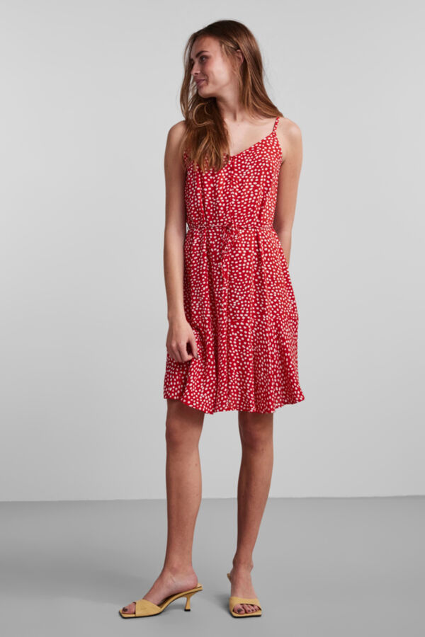 Pieces Vestido corto de tirantes rojo