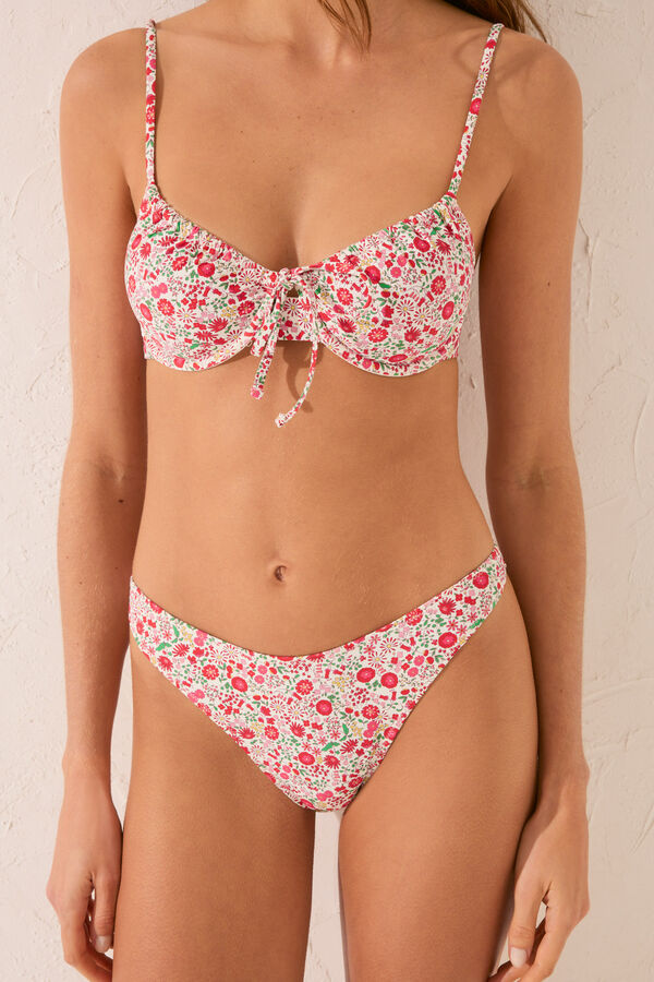 Women'secret Braga bikini brasile&ntilde;a mini flores rojo estampado