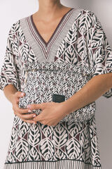 Women'secret Grande nécessaire de higiene acolchoada com estampa de folhas  castanho