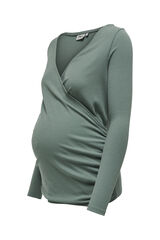 Only Maternity Top manga comprida maternity cinzento