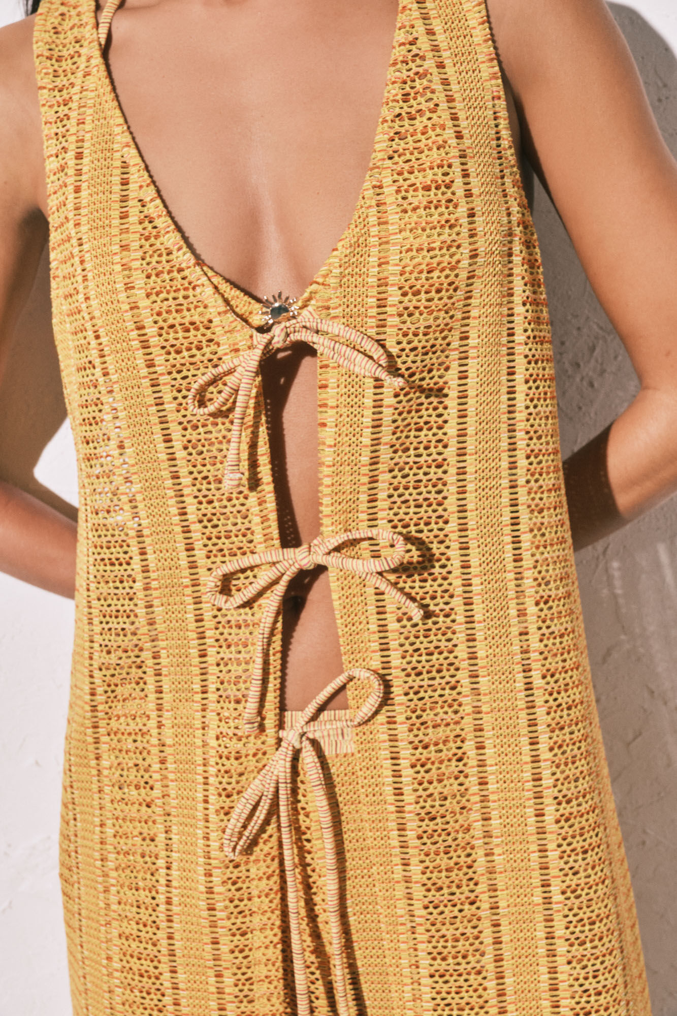 Women'secret T&uacute;nica larga abierta crochet multicolor