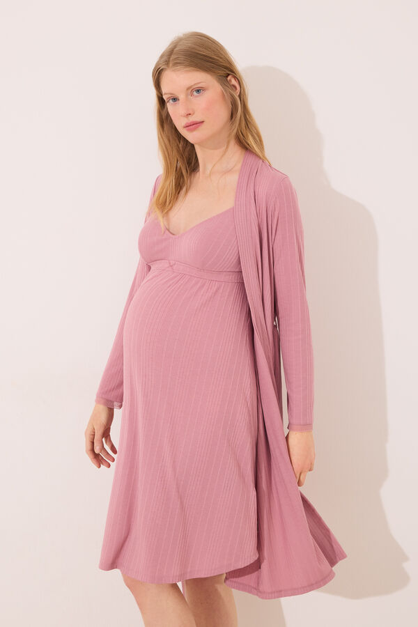 Women'secret Robe midi pointelle "maternity" rosa rosa