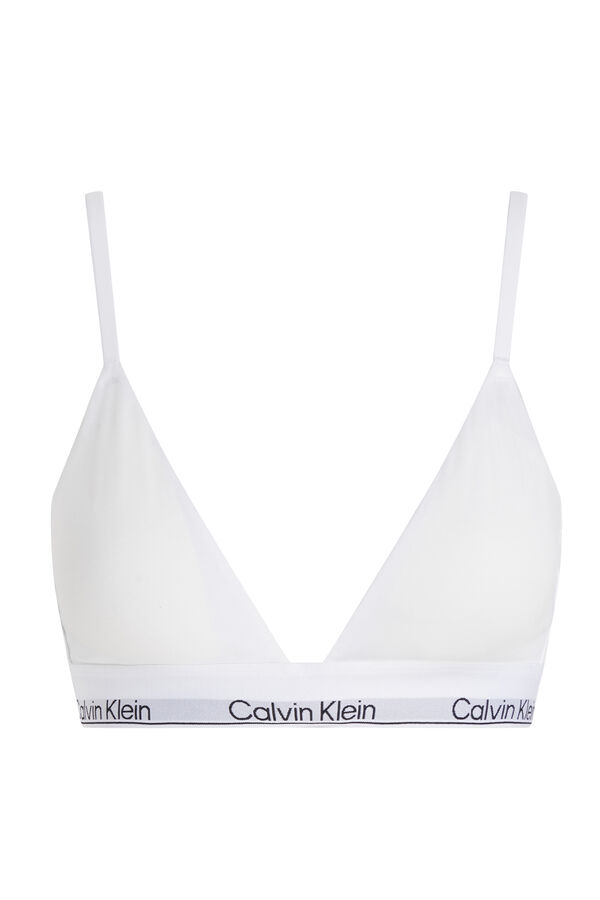 Calvin Klein Sutiã triangular com logo CK branco