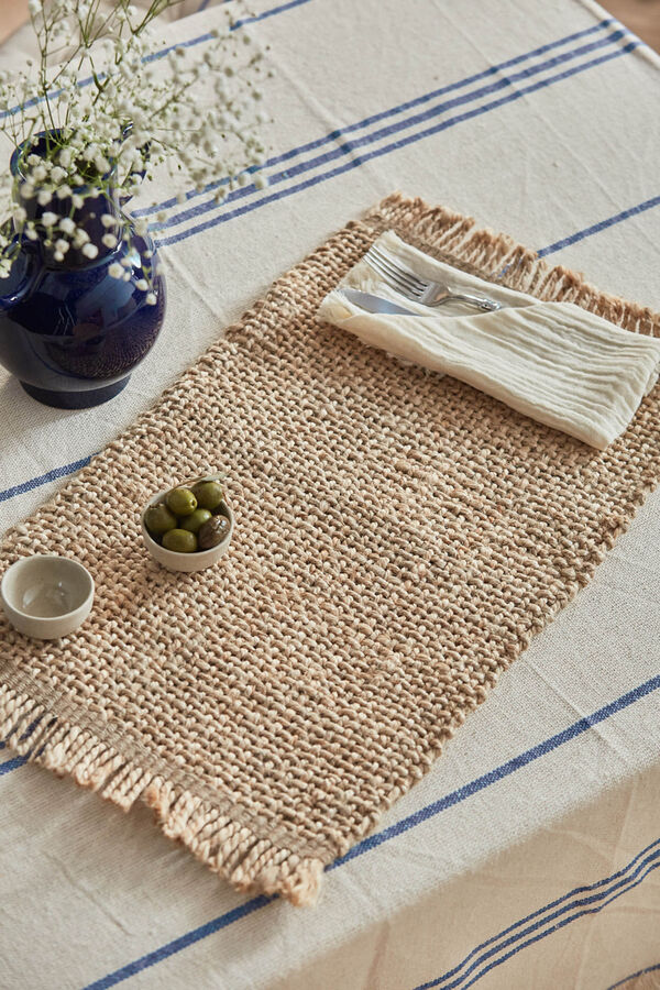 Calma House Mantel individual de yute trenzado Arena nude