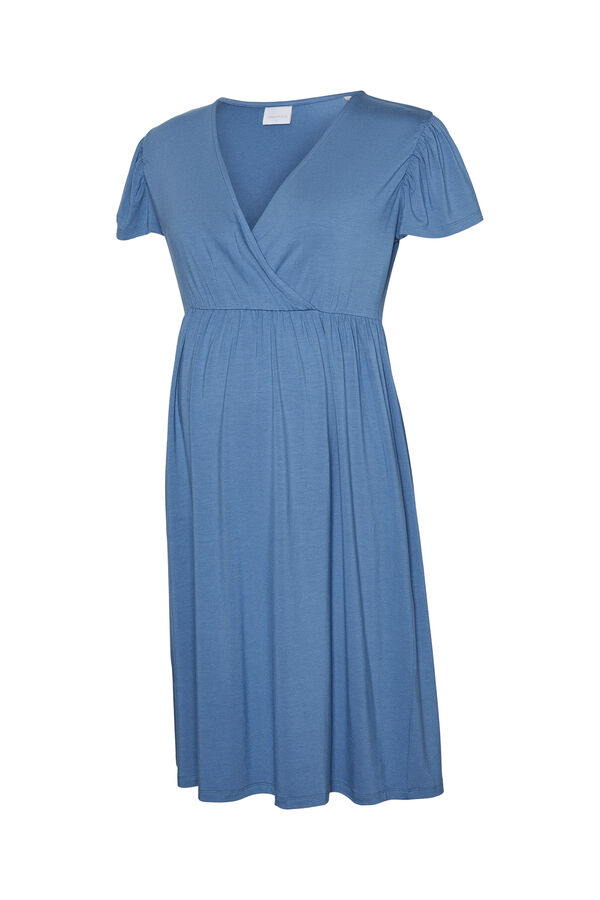 Mamalicious Vestido curto maternity e amamenta&ccedil;&atilde;o azul