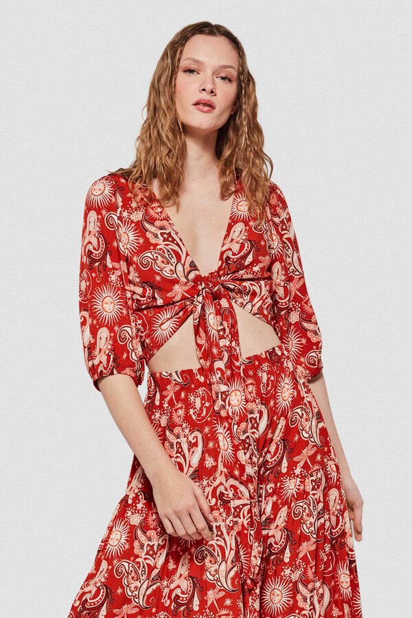 Gisela Falda larga estampada blanco