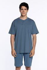 Punto Blanco Pijama curto de algod&atilde;o, Deep azul
